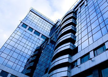 Modern glazed building facades